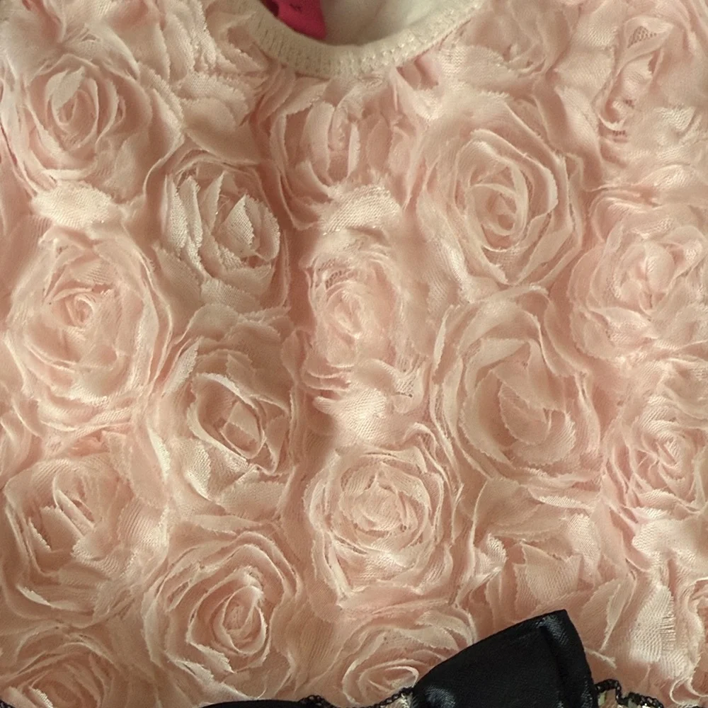 Girls Cream Rosette Dress